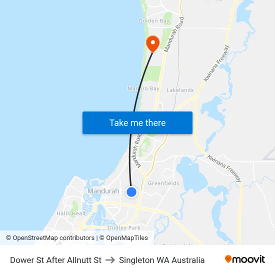 Dower St After Allnutt St to Singleton WA Australia map
