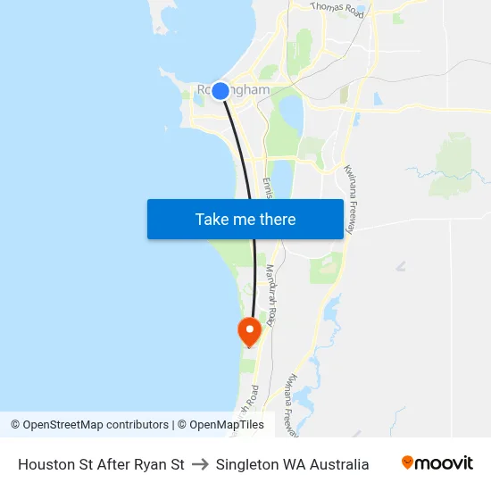 Houston St After Ryan St to Singleton WA Australia map