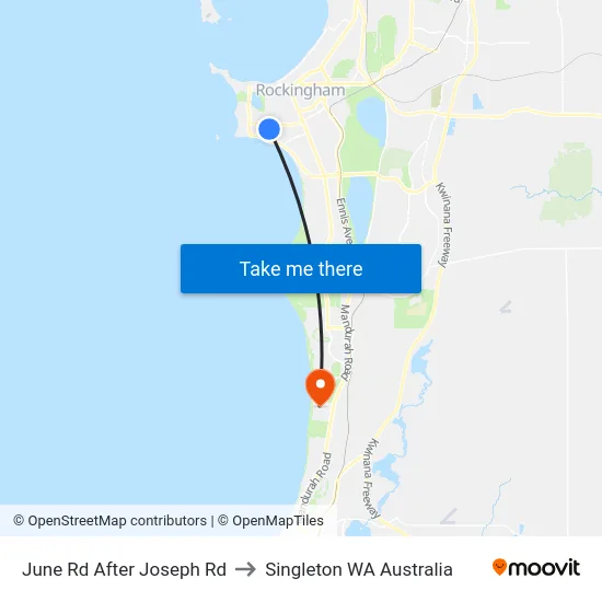 June Rd After Joseph Rd to Singleton WA Australia map