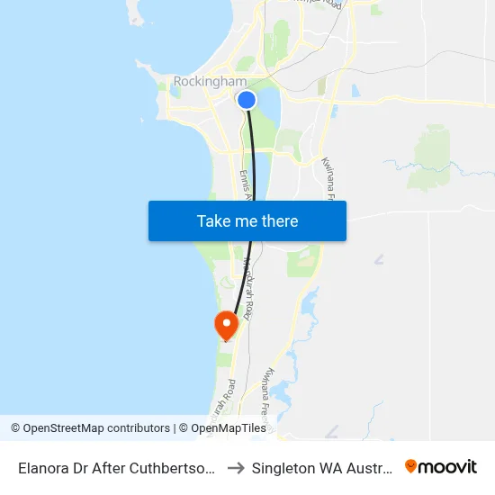 Elanora Dr After Cuthbertson Dr to Singleton WA Australia map