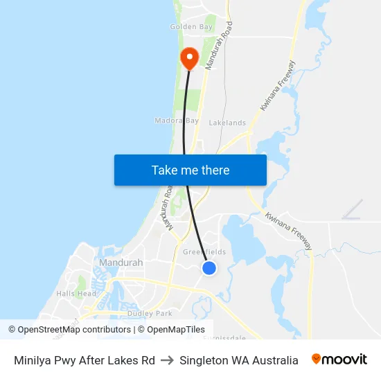 Minilya Pwy After Lakes Rd to Singleton WA Australia map