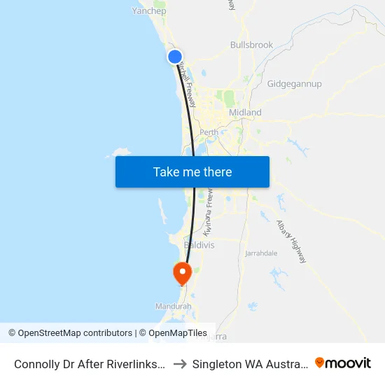 Connolly Dr After Riverlinks Dr to Singleton WA Australia map