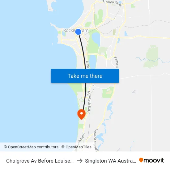Chalgrove Av Before Louise St to Singleton WA Australia map