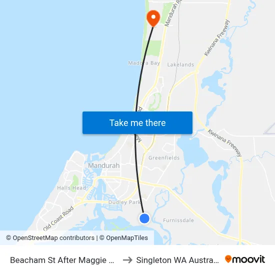 Beacham St After Maggie Wy to Singleton WA Australia map