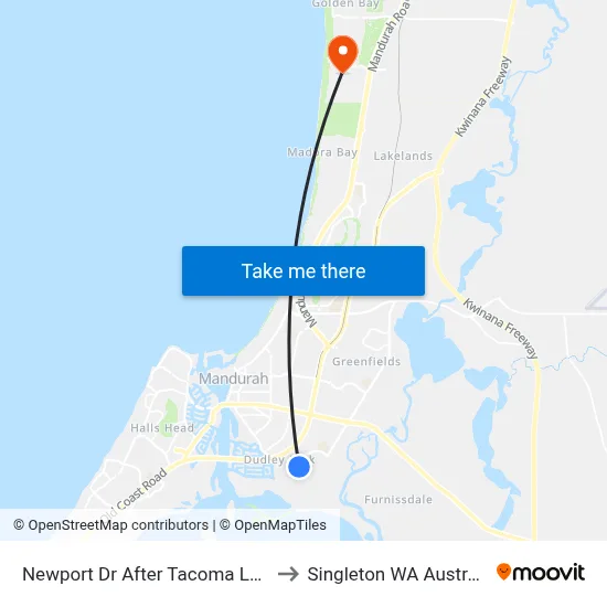 Newport Dr After Tacoma Loop to Singleton WA Australia map