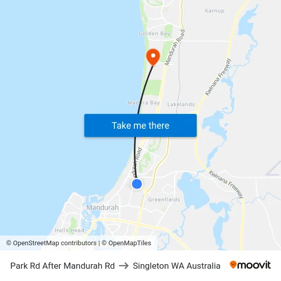 Park Rd After Mandurah Rd to Singleton WA Australia map
