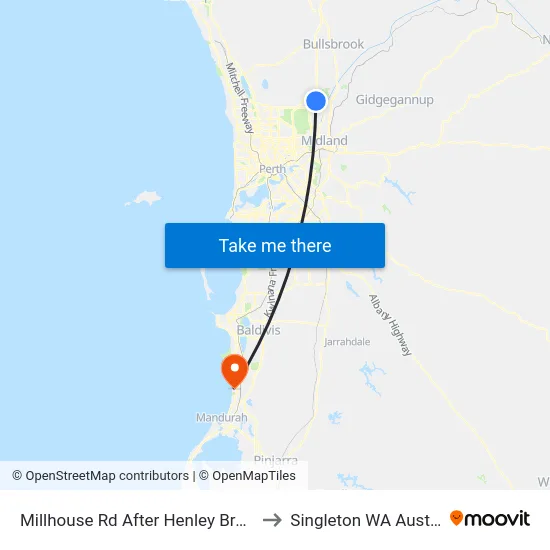 Millhouse Rd After Henley Brook Av to Singleton WA Australia map