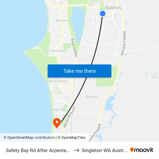 Safety Bay Rd After Arpenteur Dr to Singleton WA Australia map