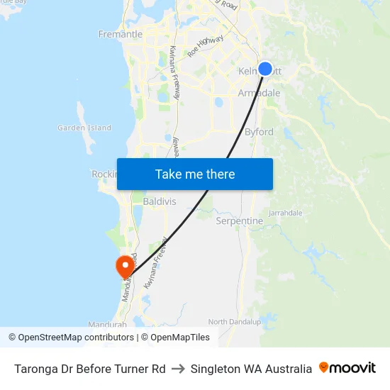 Taronga Dr Before Turner Rd to Singleton WA Australia map