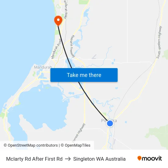 Mclarty Rd After First Rd to Singleton WA Australia map