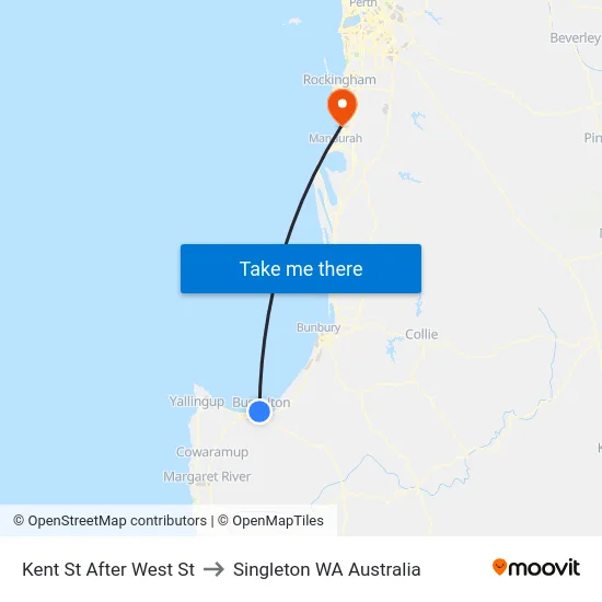 Kent St After West St to Singleton WA Australia map