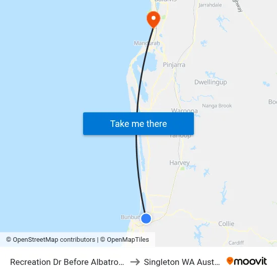 Recreation Dr Before Albatross Cr to Singleton WA Australia map