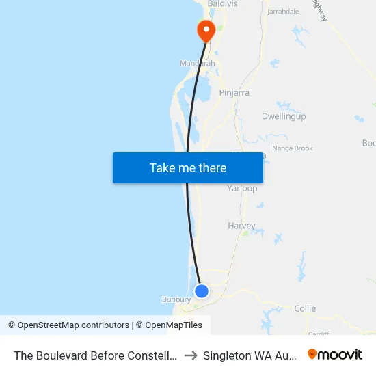The Boulevard   Before Constellation Dr to Singleton WA Australia map