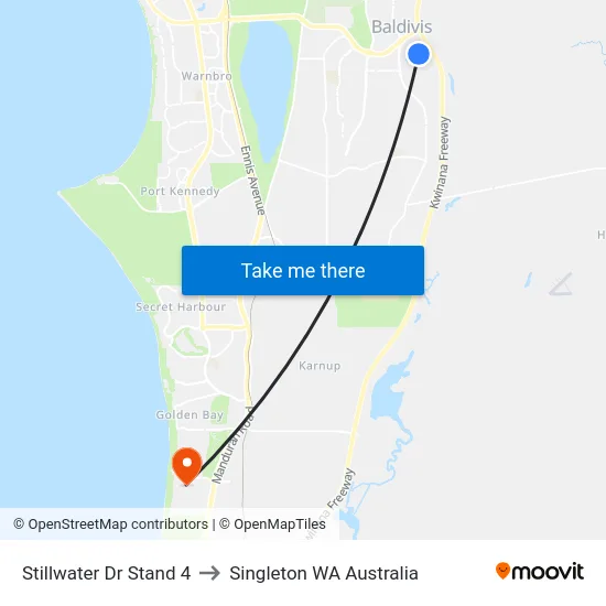 Stillwater Dr Stand 4 to Singleton WA Australia map