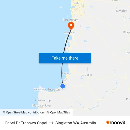 Capel Dr Transwa Capel to Singleton WA Australia map