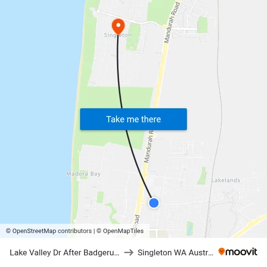 Lake Valley Dr After Badgerup Av to Singleton WA Australia map