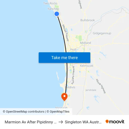 Marmion Av After Pipidinny Rd to Singleton WA Australia map