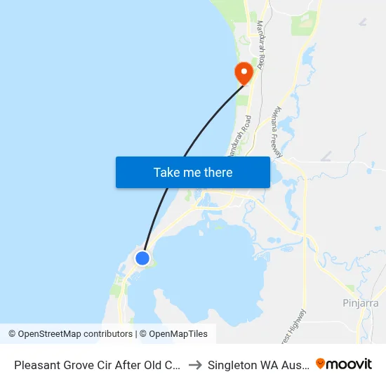 Pleasant Grove Cir After Old Coast Rd to Singleton WA Australia map