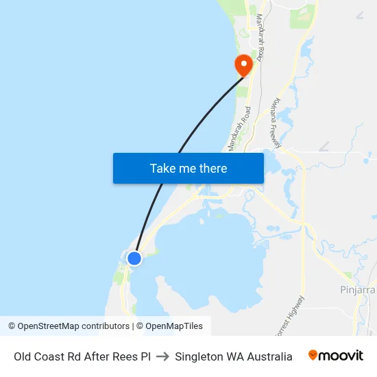 Old Coast Rd After Rees Pl to Singleton WA Australia map