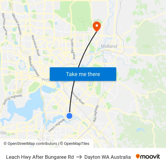 Leach Hwy After Bungaree Rd to Dayton WA Australia map