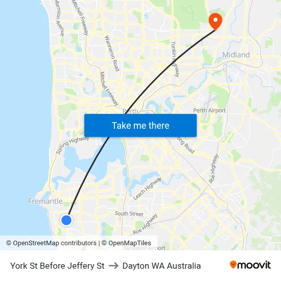 York St Before Jeffery St to Dayton WA Australia map