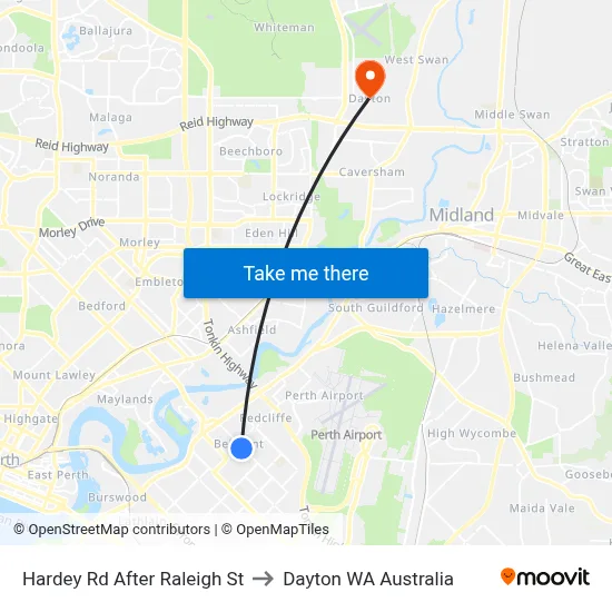 Hardey Rd After Raleigh St to Dayton WA Australia map