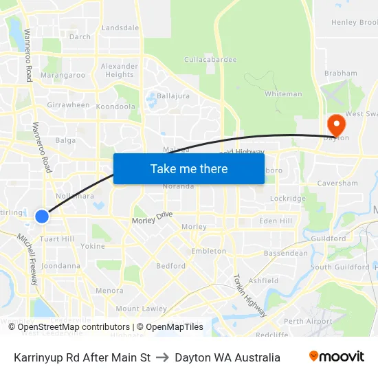Karrinyup Rd After Main St to Dayton WA Australia map
