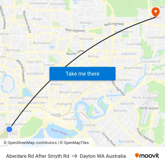 Aberdare Rd After Smyth Rd to Dayton WA Australia map