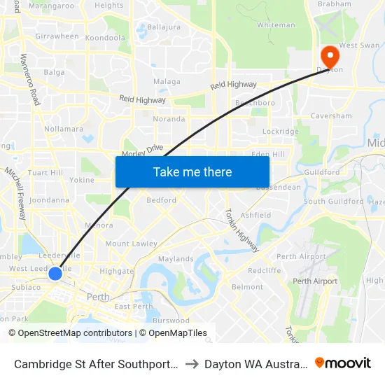 Cambridge St After Southport St to Dayton WA Australia map
