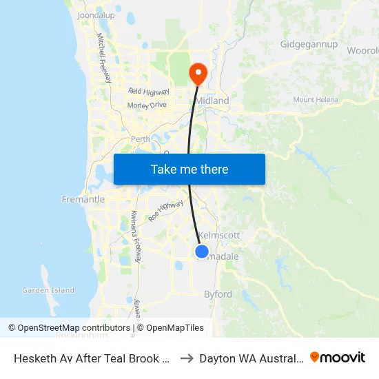Hesketh Av After Teal Brook Cir to Dayton WA Australia map