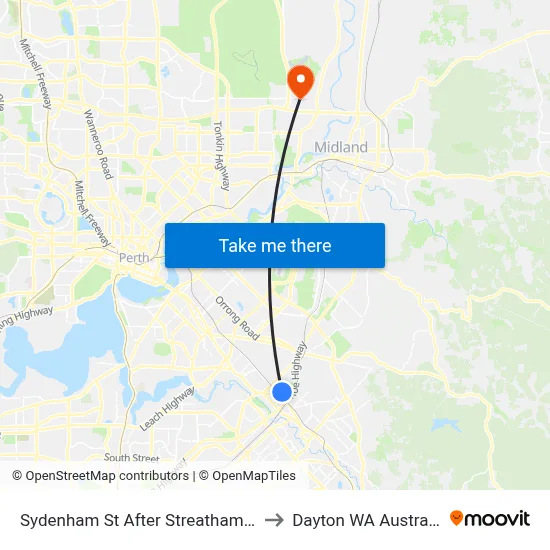 Sydenham St After Streatham St to Dayton WA Australia map