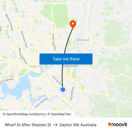 Wharf St After Stephen St to Dayton WA Australia map