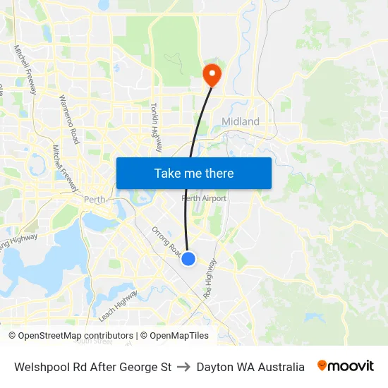 Welshpool Rd After George St to Dayton WA Australia map