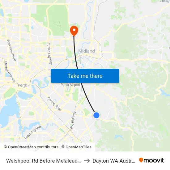 Welshpool Rd Before Melaleuca Rd to Dayton WA Australia map