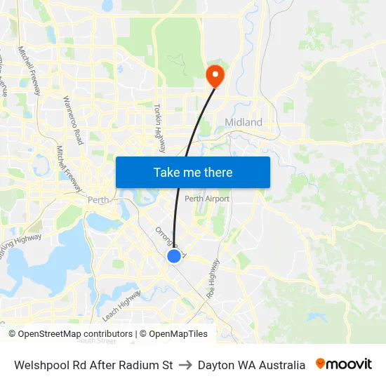 Welshpool Rd After Radium St to Dayton WA Australia map