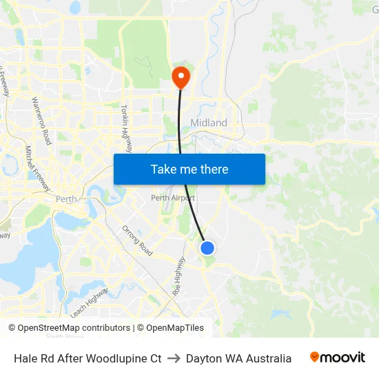 Hale Rd After Woodlupine Ct to Dayton WA Australia map