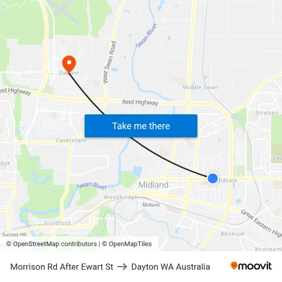 Morrison Rd After Ewart St to Dayton WA Australia map