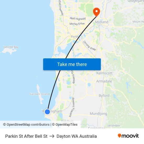 Parkin St After Bell St to Dayton WA Australia map