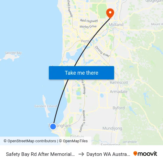 Safety Bay Rd After Memorial Dr to Dayton WA Australia map