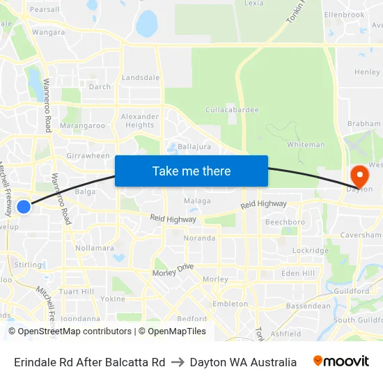 Erindale Rd After Balcatta Rd to Dayton WA Australia map