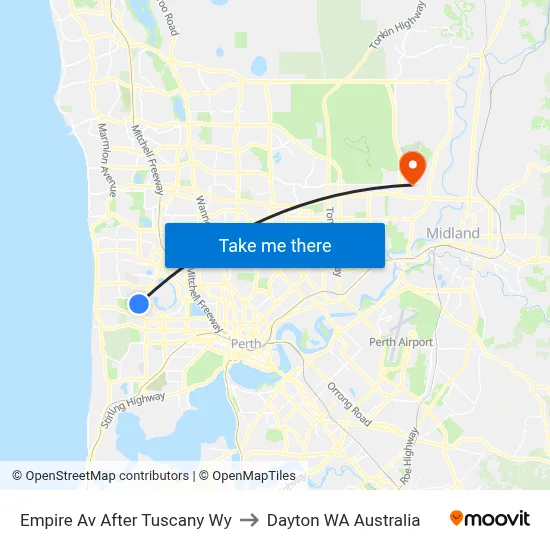 Empire Av After Tuscany Wy to Dayton WA Australia map