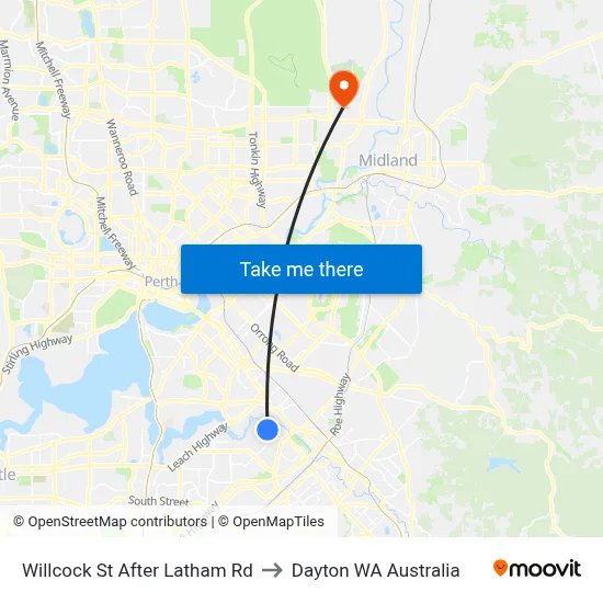Willcock St After Latham Rd to Dayton WA Australia map