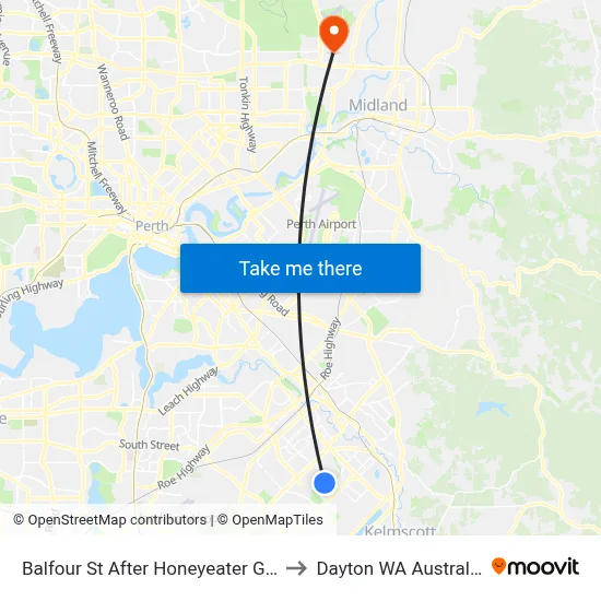 Balfour St After Honeyeater Gld to Dayton WA Australia map