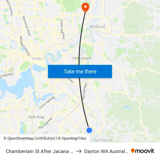 Chamberlain St After Jacana Pl to Dayton WA Australia map