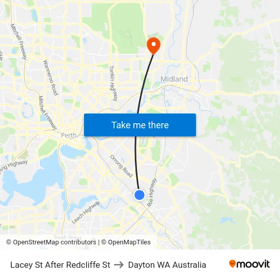 Lacey St After Redcliffe St to Dayton WA Australia map