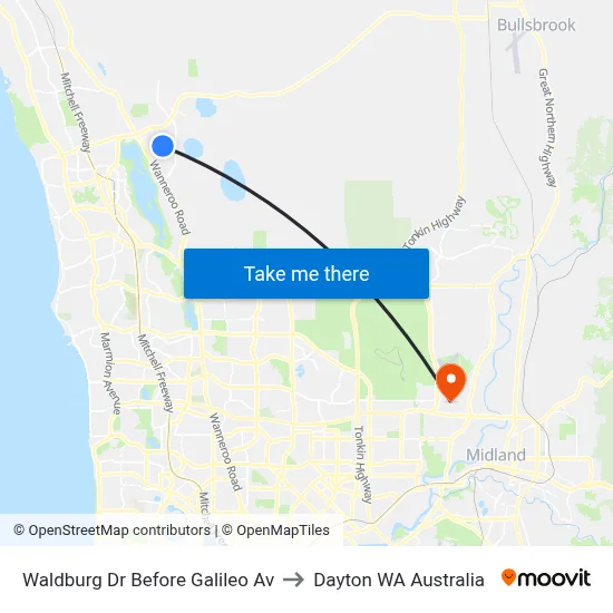 Waldburg Dr Before Galileo Av to Dayton WA Australia map