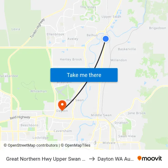 Great Northern Hwy Upper Swan Primary S1 to Dayton WA Australia map