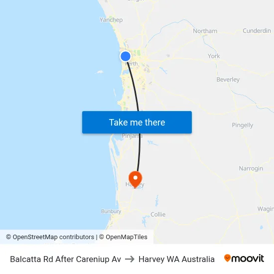 Balcatta Rd After Careniup Av to Harvey WA Australia map