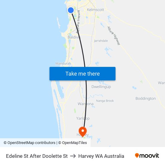 Edeline St After Doolette St to Harvey WA Australia map