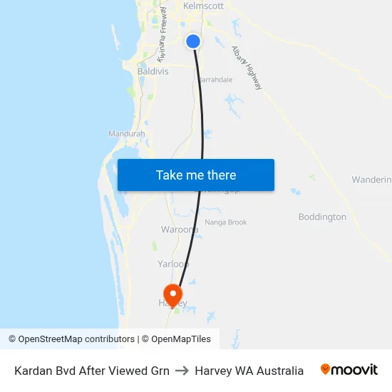 Kardan Bvd After Viewed Grn to Harvey WA Australia map